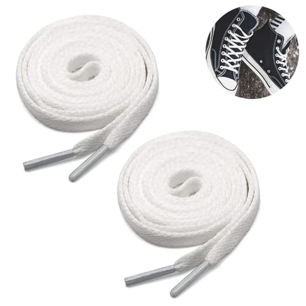 Flade snørebånd 2 par polyester PP 0,8 cm brede 100/120 cm sneakers fritidssko