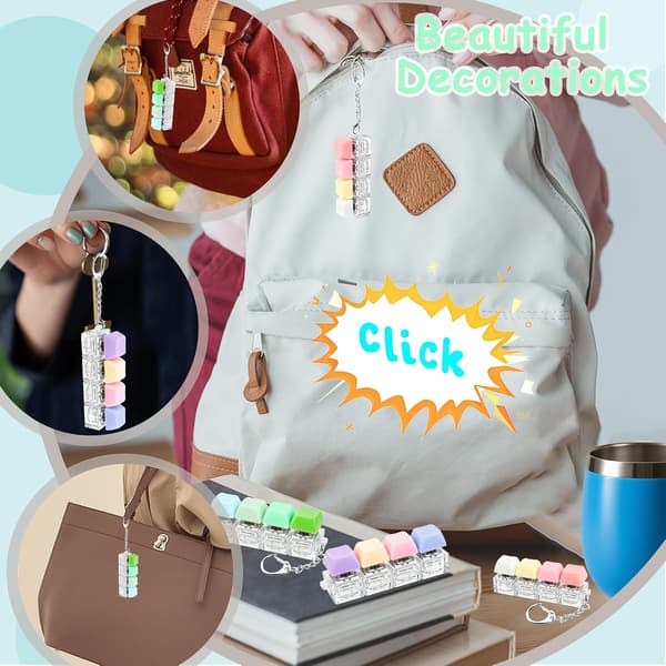 3 kpl näppäimistön fidget-avaimenperä, naksautin stressin lievitykseen