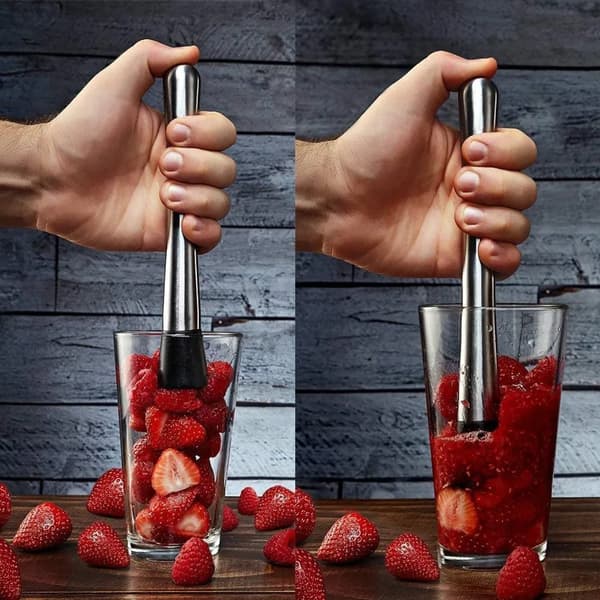 Cocktail Shaker Sæt, Professionelt Cocktail Barsæt i Rustfrit Stål Inkluderer 750 ml Shaker, Muddler, Blandeske, Dobbelt Jigger, Skænkeprop
