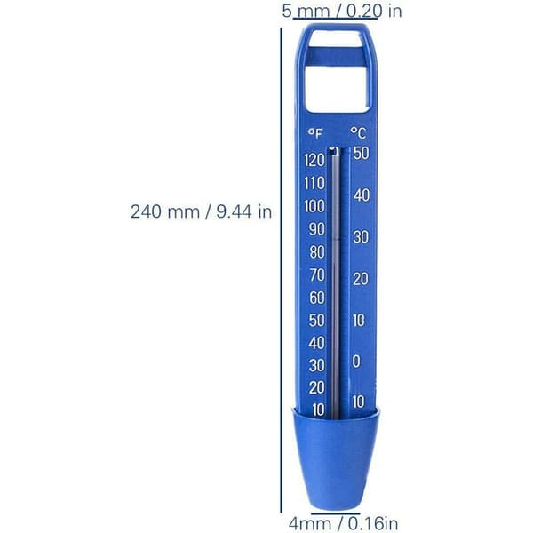 Flytande pooltermometer Digital dubbel skala 120F 50C Max vattentemperatur Blå 1 st
