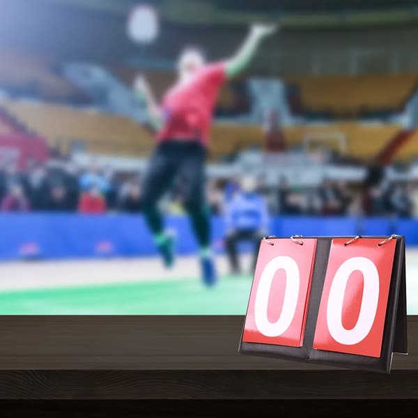 1 stk. Flip Scoreboard 2-cifret bærbart sportstæller rødt bord