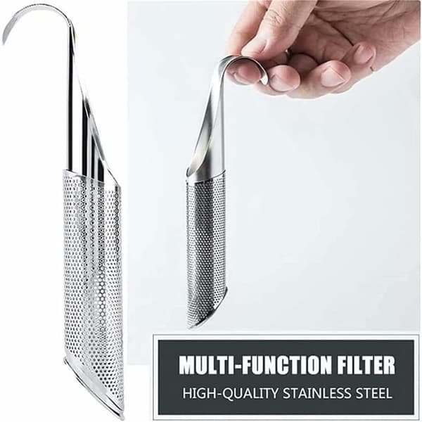 Rørformet te-infuser i rustfritt stål, 2 stk. kopphengende rør med finmasket sil, 2 stk.