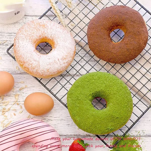 Silikone Donutforme 2-pak Nonstick Varmebestandig Ovn Bagekage Brød Pink Grøn