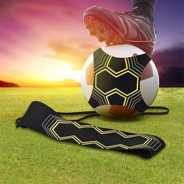 Fodboldsparketræner med elastisk reb og taljebælte, sort og gul Soccer Kick Trainer