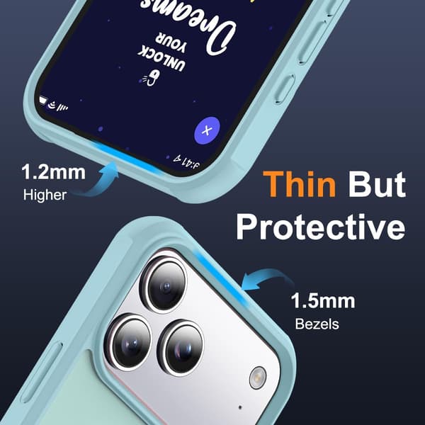 Kompatibel med iPhone 17 Pro-deksel med stativ, blått, magnetisk ringstativ SKYLMW Compatible with