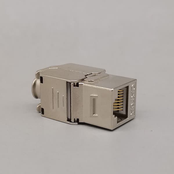 CAT6A skärmade Keystone-moduler RJ45 STP verktygsfri punch-down silver 4-pack