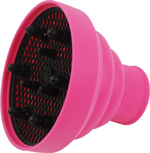 Vikbar silikonhårtorkdiffusor Reseportabel Jämnt luftflödesskydd Rosa