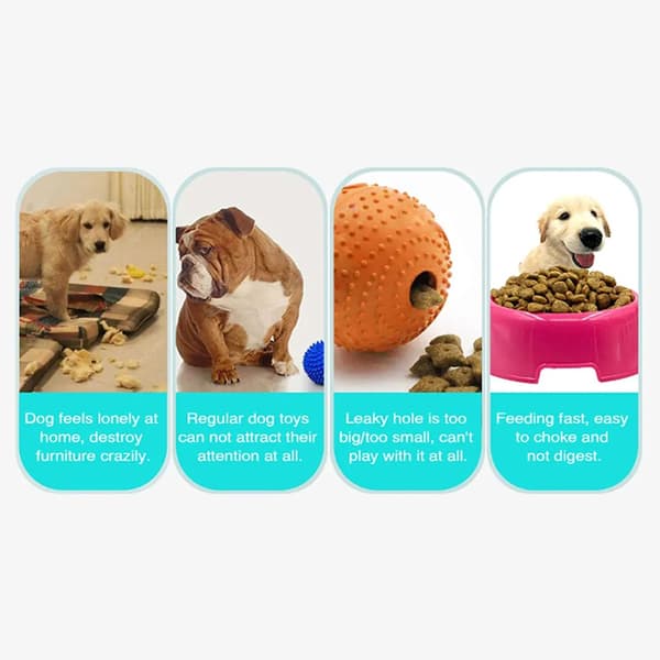 Interaktiv hundegodbitleke 1 stk blå havstil ABS matkvalitet fyll rist