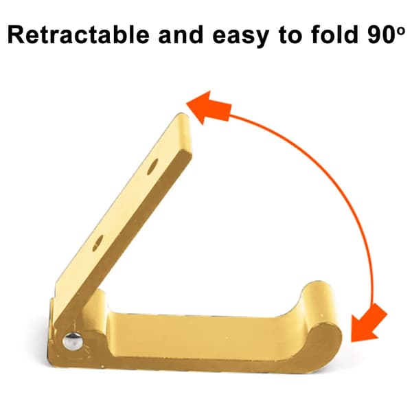 Sammenfoldelig vægkrog, 90° foldbar solid aluminiumstøjskrog, rustfri stålkrog til skab, badeværelse, køkken