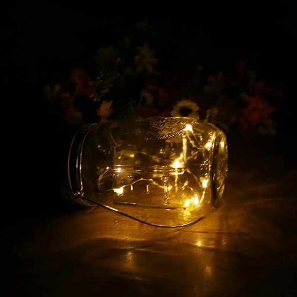 Solar LED-krukkelåg 3-pak Mason Jar Solar