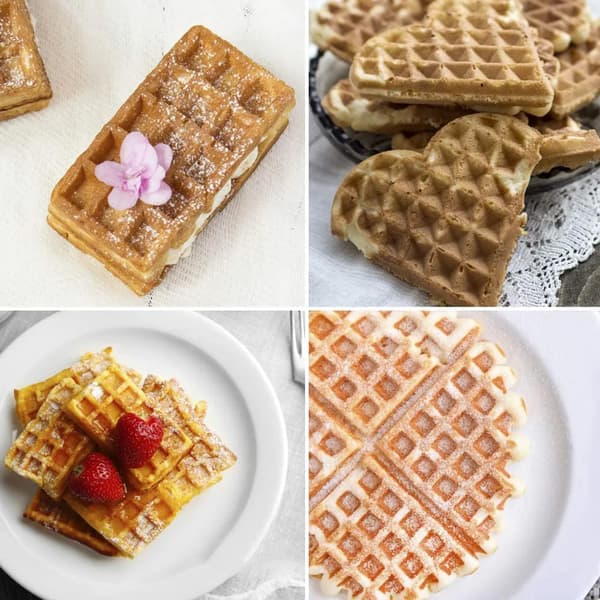 Silikon vaffelformsett 2 stk rektangulær rund rød non-stick enkel utløsning baking