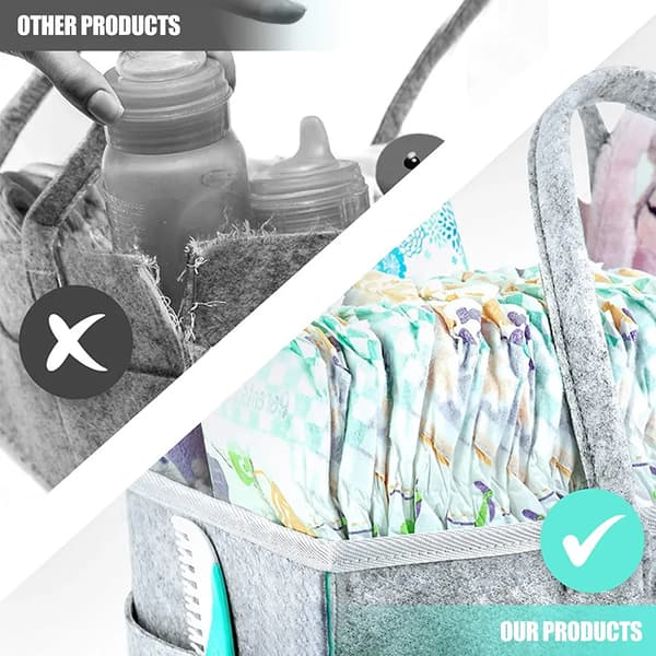 Babybleopbevaringsboks Tre-lags Sammenfoldelig Uldbleorganizer Multifunktionel Opbevaringskurv Grå