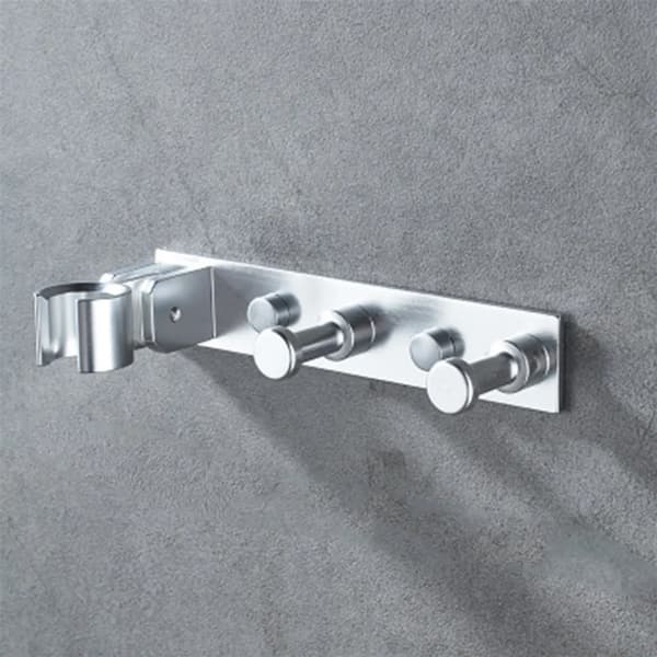 Brusehovedholder med krog mat sort aluminium justerbar kompatibel med G1/2