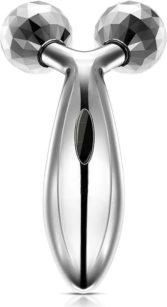 3D Roller Ansiktsmassager 360 Manuell Uppstramande Lyft Kroppsmassagestav Silver ABS Stål 1 st