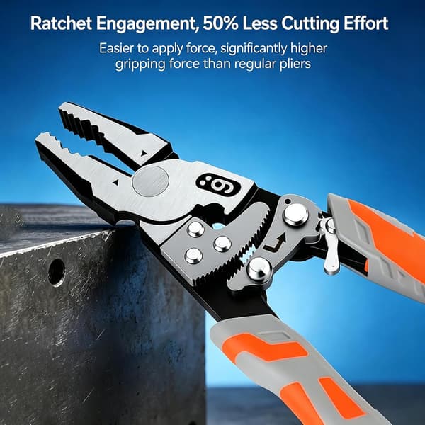 Räikkätoimiset lukkopihdit 9 tuumaa, monitoimiset sivuleikkurit Ratcheting Locking Pliers,