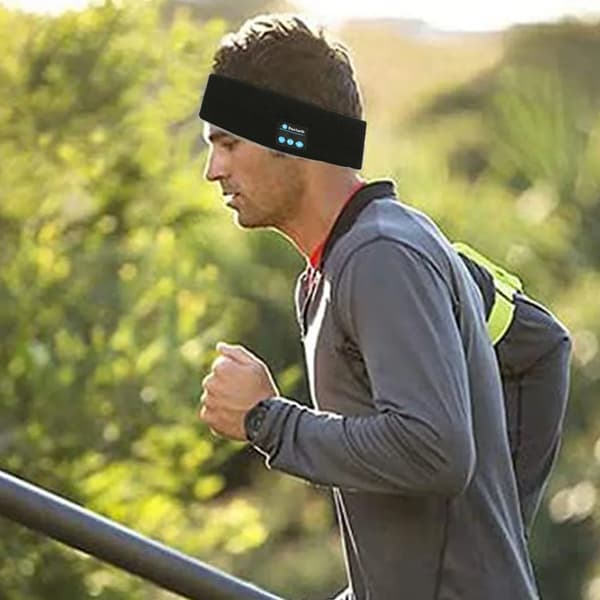 Bluetooth Sovehovedbånd Hovedtelefoner Trådløs Sport Stereo Vaskbar Mikrofon Rød Sort Grå