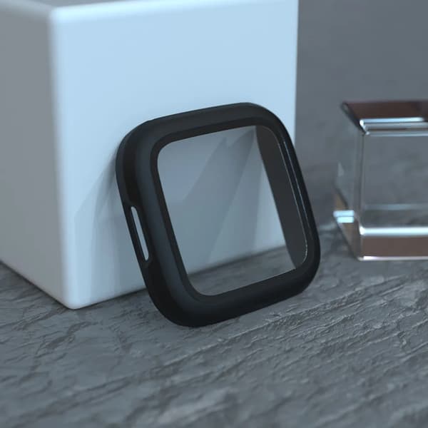 Versa 2 Smartwatch Cover Slankt PC Fuld Dækning Sort Sølv Skærmbeskyttelse