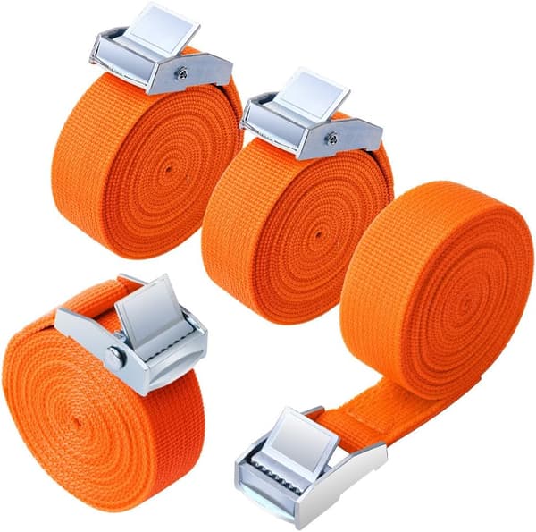 4 Stykker - 2m x 2,5cm Røde Lastestropper rood 4 stuks -