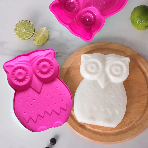 Ugle Silikone Kageform Pink Nonstick Bageform til Børnefødselsdagskage Budding Brød
