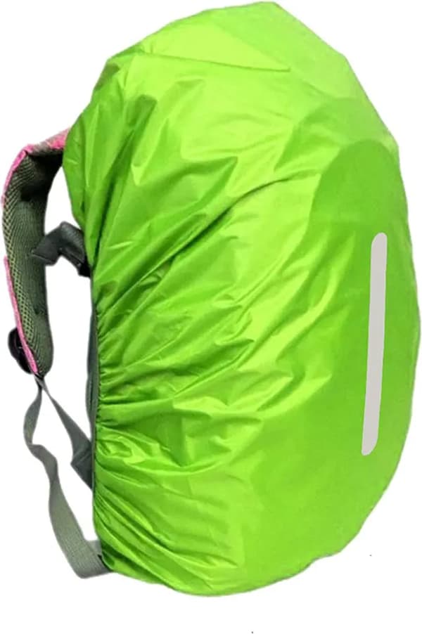 Ryggsäcksregnskydd 1 st Vattentät Polyester 65x35x23cm Reflekterande Utomhus Grön