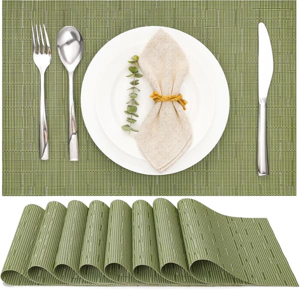 6 kpl pöytätablettisetti beige PVC-pinnoitettu kangas 30x43.5cm 6 pcs