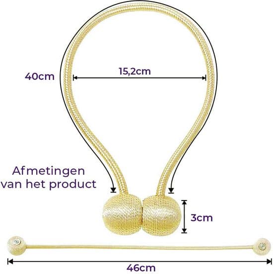 2-pak magnetiske gardinholdere, råhvid