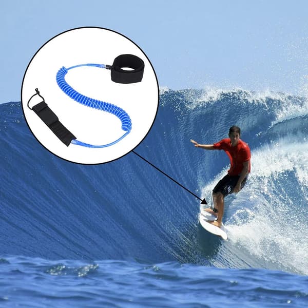 SUP Leash Coiled 1 stk 65-240cm TPU 6.5mm Rustfritt Stål Blå Svart Rød