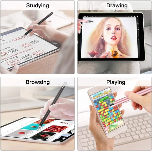 2-pack kapacitiva pennor med transparenta skivspetsar Capacitive Stylus Pens