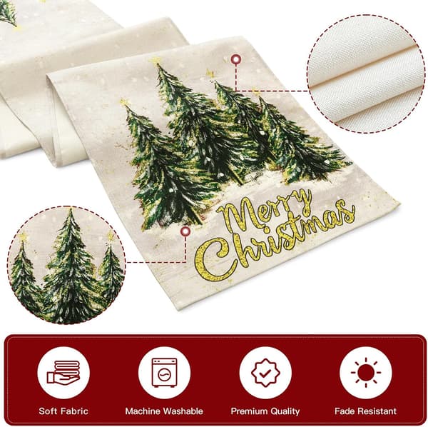 Julebordløper, Vinterferie Kjøkken Spisebord Dekor til Julehjemmet, 13x72 Tommer, Grå Artscope Christmas Tree