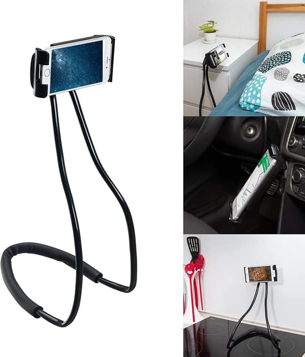 Flexibel telefonhalsrem i premiummaterial med smart 360° rotation - Universal telefonhållare