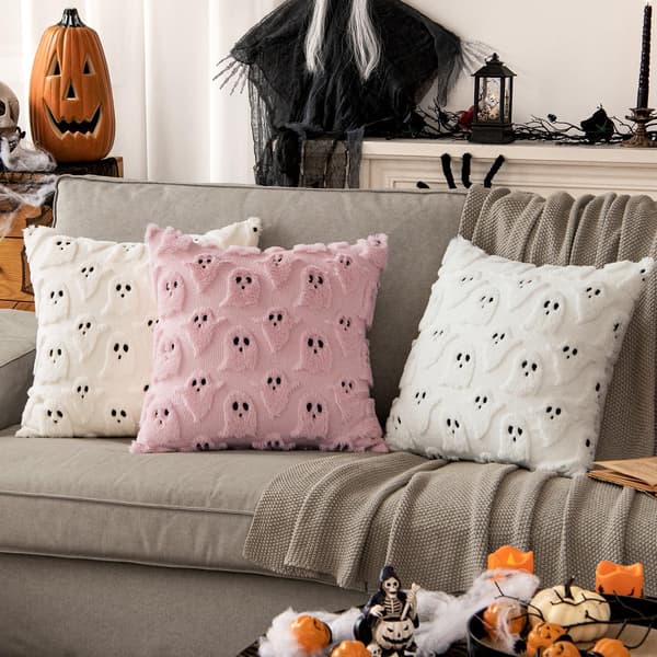 MIULEE Hvide Halloween Spøgelsespudebetræk Sæt med 2 18x18 Set of 2