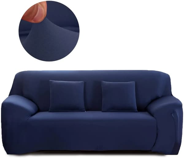 Elastisk sofatrekk 1/2-seter Polyester Elastan Stretch Sofatrekk Mykt Sofatrekk 1 Stykke (2-seter, Svart)