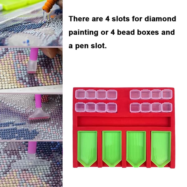 Timanttimaalaustarvikkeiden säilytyslaatikko DIY-taidekäsityötarvikkeille (punainen, tyyli 2)