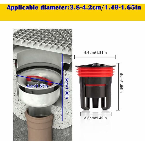 Brusegulvafløb Anti-lugtforbindelse Magnetisk Tætningsafløbskerne ABS Plug and Play 40 mm Rør 1 stk