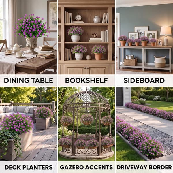 24 Buntar Konstgjorda Kamelia Utomhusblommor Magenta 24 Bundles Artificial