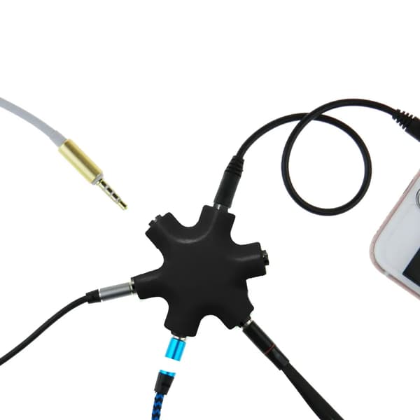3,5 mm ljud Y-splitter 1 st dubbla hörlurar dela stereo adapter svart vit blå