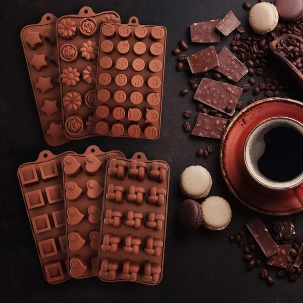 Silikone Chokoladeforme 6 Styk Sæt Varme -40 til 230°C Ovn Mikrobølgeovn Fryser