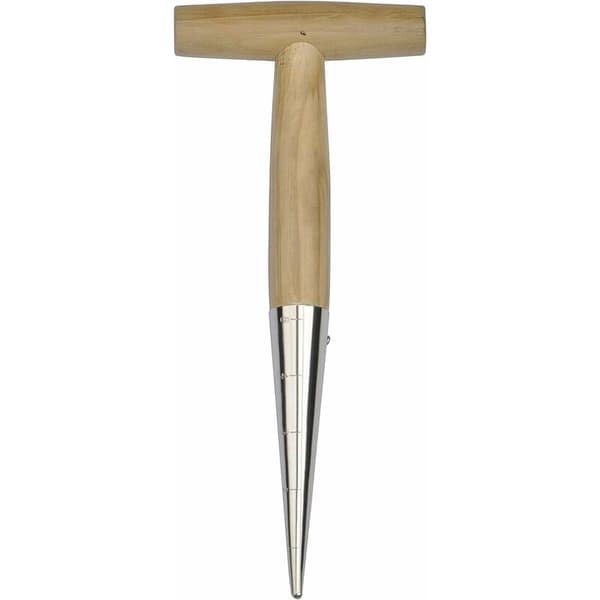 Traditionel løgplanter Dibber Hånd Dibber Kvalitetsstål 28 cm længde 3 cm maks. diameter Træhåndtag T-Bar 1 stk.
