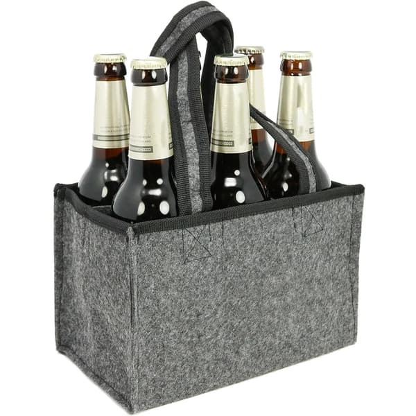 Filt 6-flaskors bärväska 1 st 0,5L flaskor 24x15x15cm Grå Vikbar