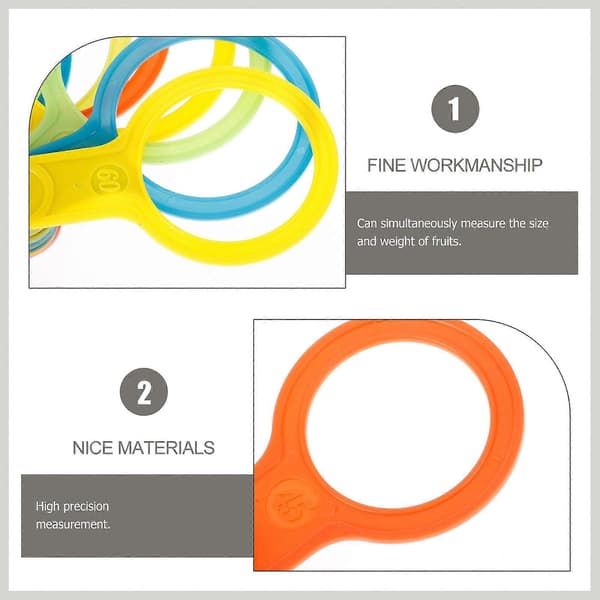 2-sett plastfruktdiametermålere, 25-60 mm og 60-110 mm graderingsringer Measuring Circle Plastic