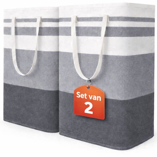 2-pack hopfällbar tvättkorg, 75L, vattenavvisande
