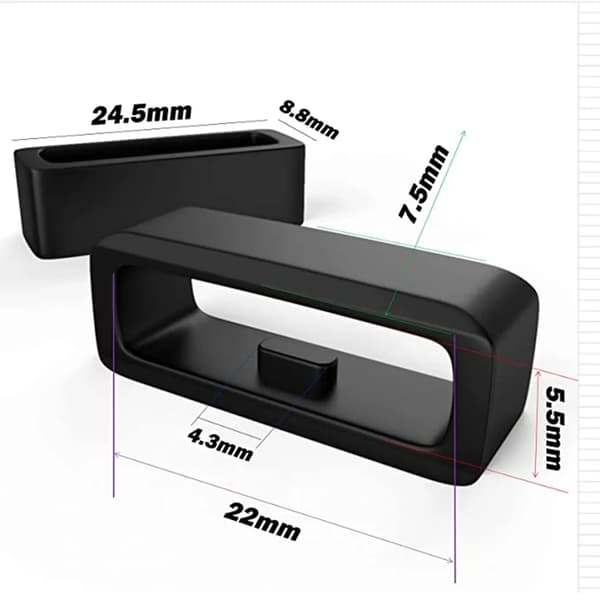 6/10 stk. urremsholder, silikone smartwatch-remholder til 22 mm bred rem