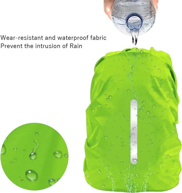 Ryggsäcksregnskydd M Fluorescerande Grön Reflekterande Skolväska Skydd 30-40L