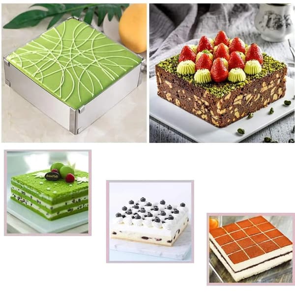 Justerbar kakering i rustfritt stål 10-18 cm H5 cm Mousse Bakeform 1 stk