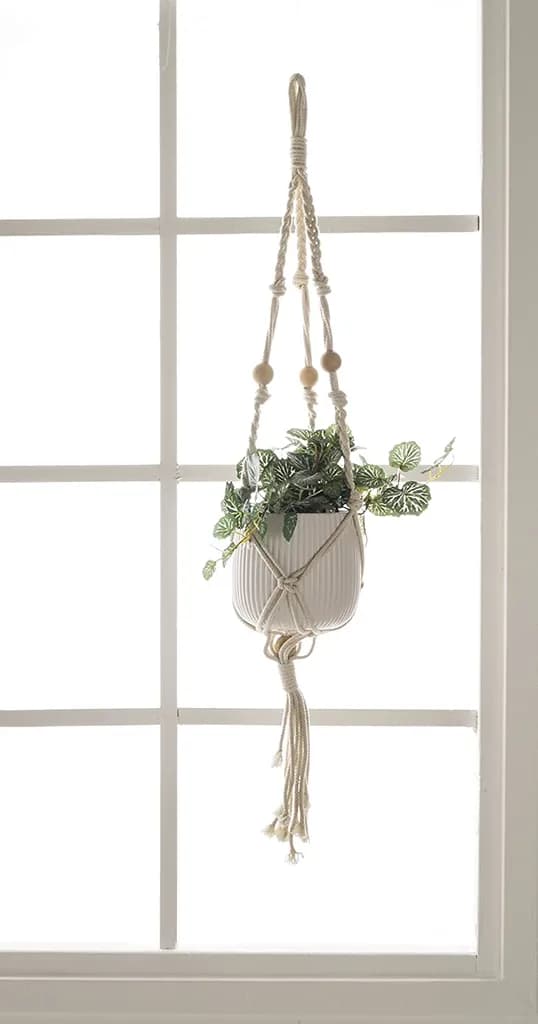 Makrame Ophæng til Planter Indendørs Udendørs Indretning Passer til Potter Op til 23 cm