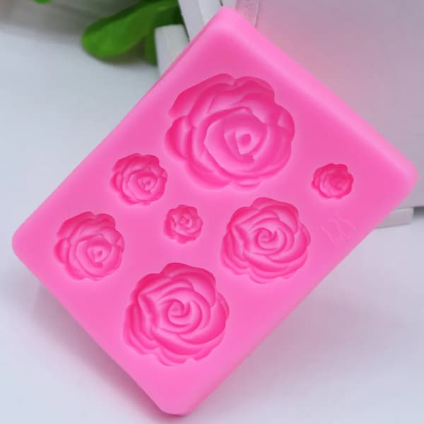 3D Rose Silikoneform 1 stk. 8,4x6,1x1cm Kage Chokolade Slik Sæbe Håndværk