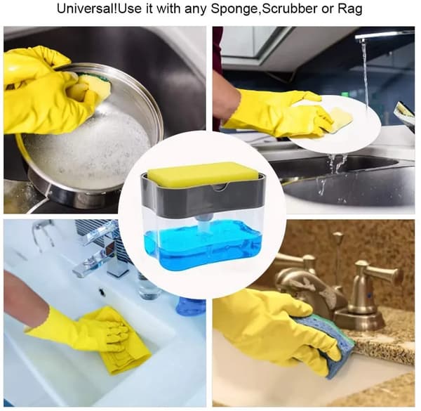Diskbänkstvålpump med svamphållare Sink Soap Dispenser