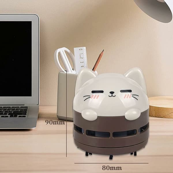 Mini USB Skrivbordsdammsugare Brun Kattdesign 1 st