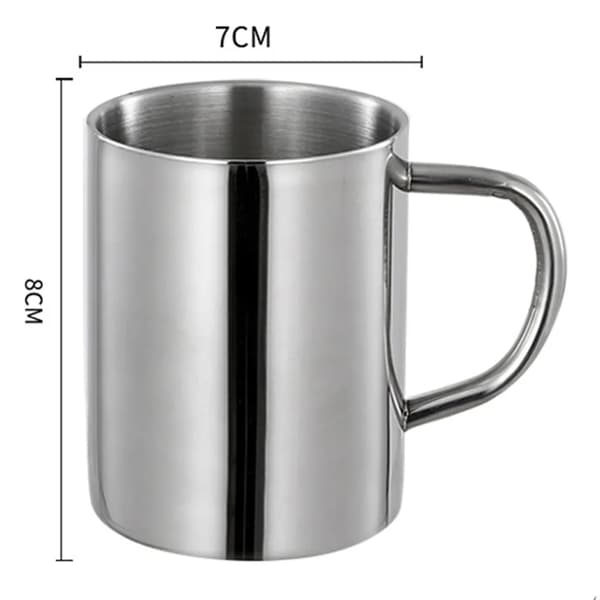 2 stk. termokrus i rustfrit stål, kaffekop, isoleret kop (220 ml uden låg)