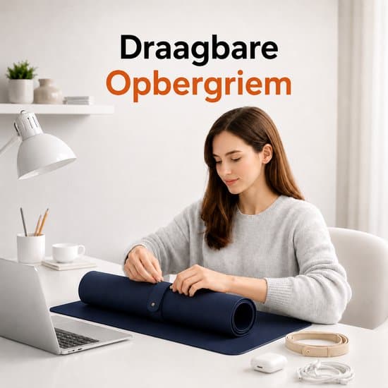 Dobbeltsidet skrivebordsmåtte 90x45cm, kork/PU-læder, musemåtte XXL, blå XXL